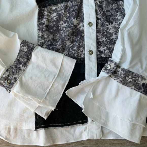 Steilmann Stretchy Patchwork Button Down Shirt - Picture 12 of 16